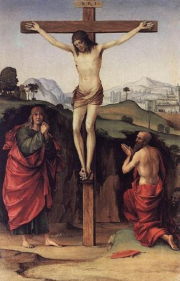 Francesco Francia Crucifixion with Sts John and Jerome Germany oil painting art